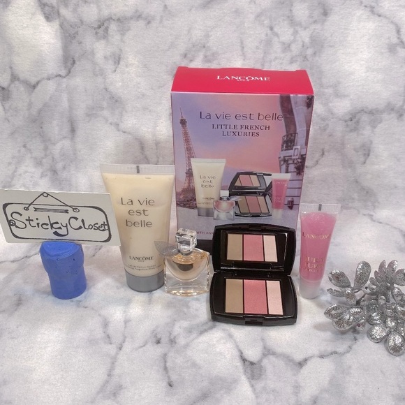 Lancome La Vie Est Belle Beauty Set-BlushHighlighterLipBody-4pc-BOXED-NEW